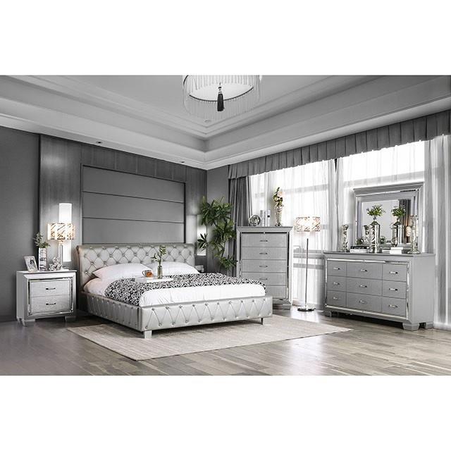  Furniture of America Juilliard California King Upholstered Platform Bed CM7056SV-CK-BED-VN IMAGE 2