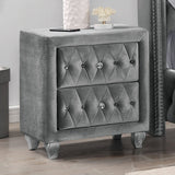  Furniture of America Zohar 2-Drawer Nightstand CM7130GY-N IMAGE 1
