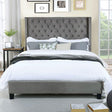  Furniture of America Ryleigh California King Upholstered Platform Bed CM7141GY-CK-BED IMAGE 1