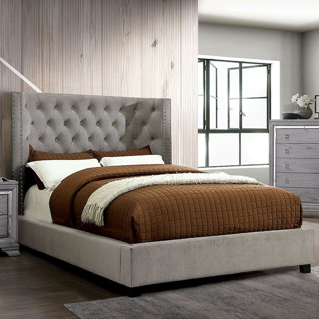 Furniture of America Cayla CM7779GY-EK-BED-VN E.King Bed IMAGE 1