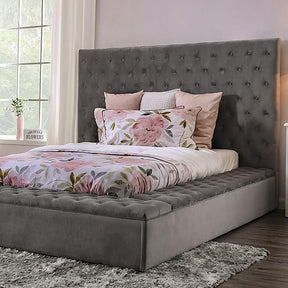  Furniture of America Golati Queen Upholstered Platform Bed CM7895GY-Q-BED IMAGE 1