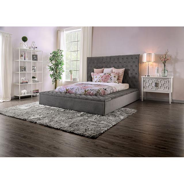  Furniture of America Golati Queen Upholstered Platform Bed CM7895GY-Q-BED IMAGE 2
