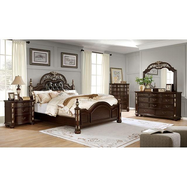  Furniture of America Theodor California King Upholstered Poster Bed CM7926CK-BED IMAGE 2