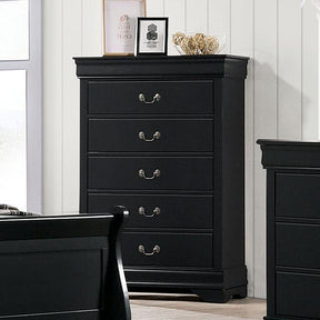  Furniture of America Louis Philippe 5-Drawer Chest CM7966BK-C IMAGE 1