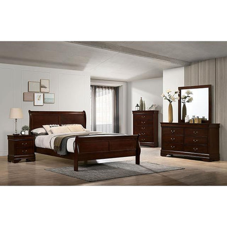  Furniture of America Louis Philippe Queen Sleigh Bed CM7966CH-Q-BED IMAGE 2