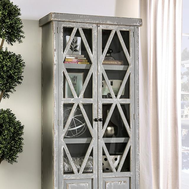  Furniture of America Zenia EM-AC094GY Curio IMAGE 1