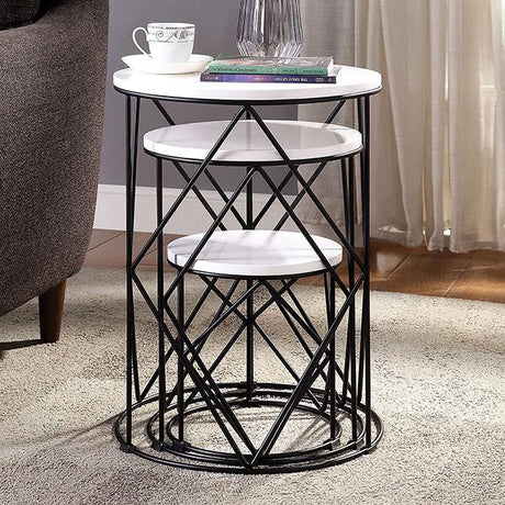  Furniture of America Madyson FOA-AC340WH-3A 3 Pc. Nesting Table IMAGE 3
