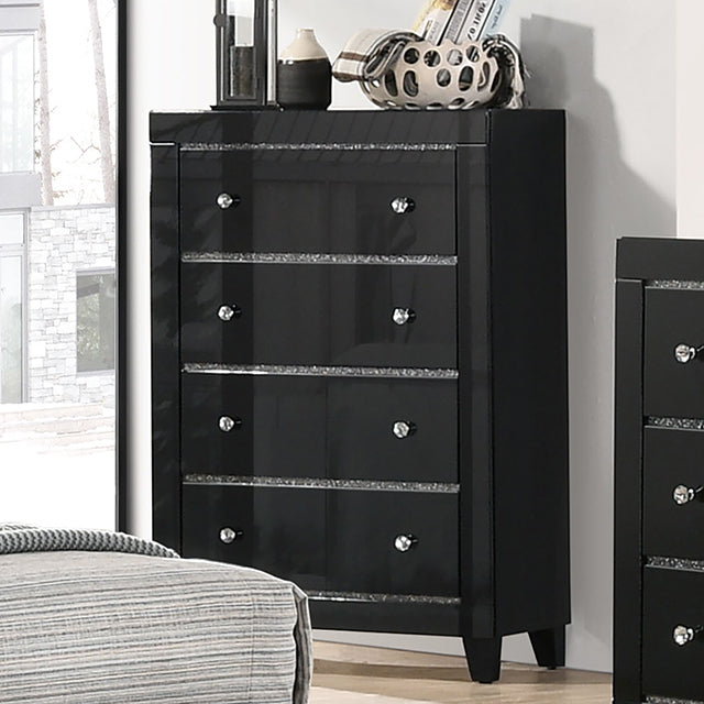  Furniture of America Magdeburg 4-Drawer Chest FOA7038BK-C IMAGE 1