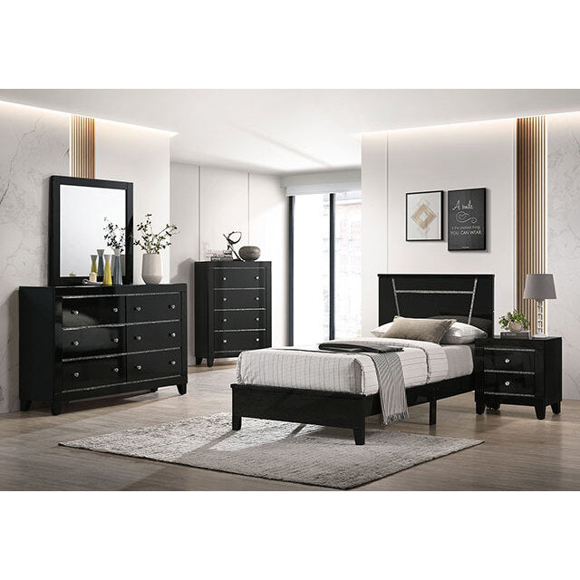  Furniture of America Magdeburg FOA7038BK-T Twin Bed IMAGE 2