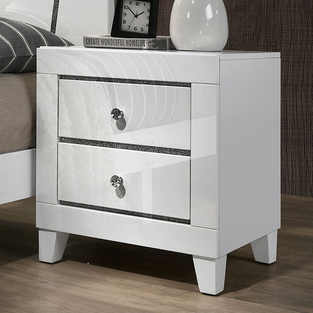  Furniture of America Magdeburg 2-Drawer Nightstand FOA7038WH-N IMAGE 1