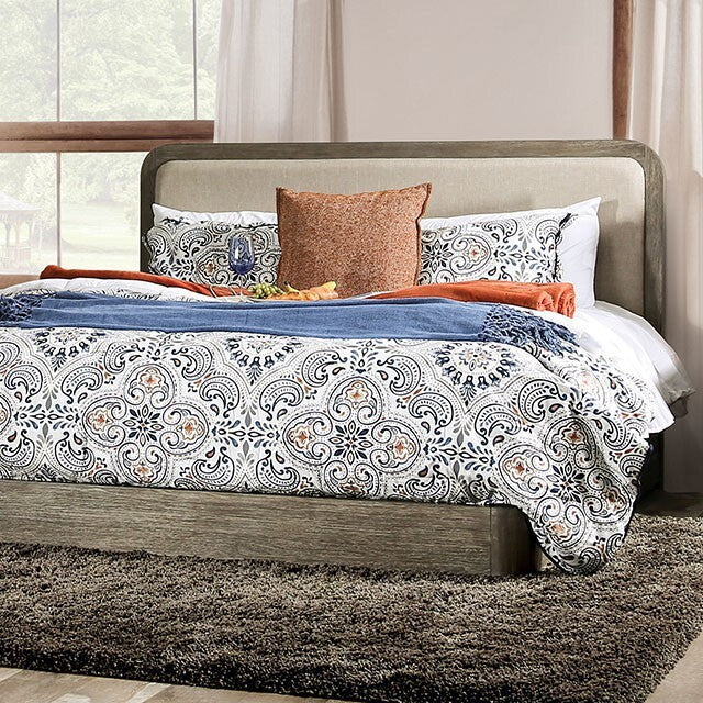  Furniture of America Watertown King Upholstered Bed FOA7492EK-BED IMAGE 1
