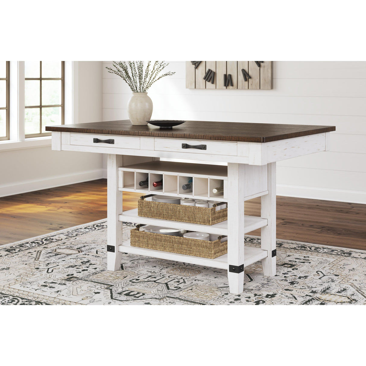  Signature Design by Ashley Valebeck D546-32 Rectangular Dining Room Counter Table IMAGE 6