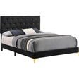  Coaster Furniture Kendall 224451Q Upholstered Queen Panel Bed - Black IMAGE 1