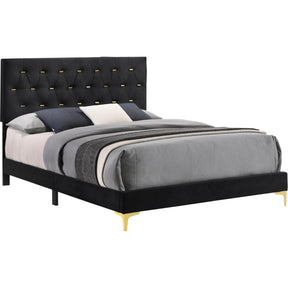  Coaster Furniture Kendall 224451Q Upholstered Queen Panel Bed - Black IMAGE 1