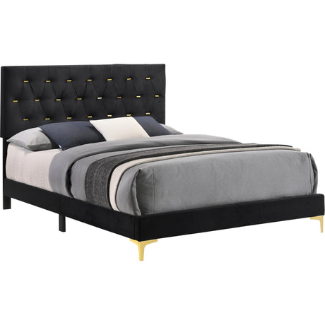  Coaster Furniture Kendall 224451Q Upholstered Queen Panel Bed - Black IMAGE 1