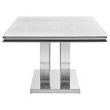  Coaster Furniture Kerwin 111101 Rectangular 71-inch Stone Top Dining Table - White IMAGE 3