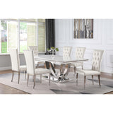  Coaster Furniture Kerwin 111101 Rectangular 71-inch Stone Top Dining Table - White IMAGE 5