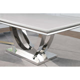  Coaster Furniture Kerwin 111101 Rectangular 71-inch Stone Top Dining Table - White IMAGE 7