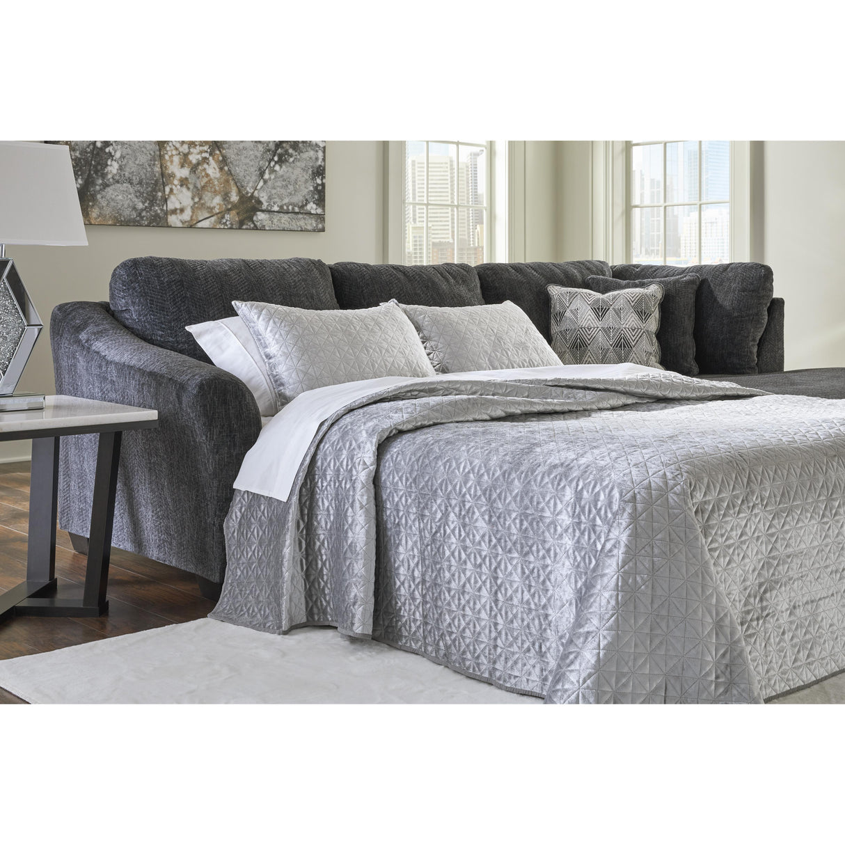  Signature Design by Ashley Biddeford 35504S4 2 pc Sleeper Sectional with Chaise IMAGE 3