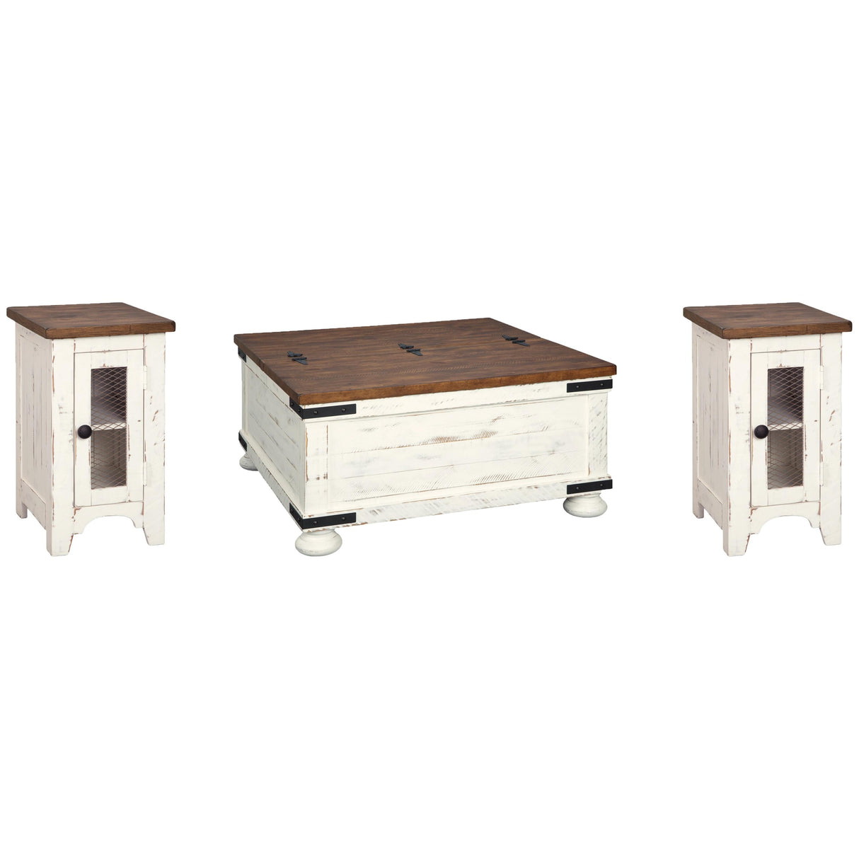  Signature Design by Ashley Wystfield T459T2 Coffee Table and 2 Chairside End Tables IMAGE 1