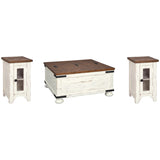  Signature Design by Ashley Wystfield T459T2 Coffee Table and 2 Chairside End Tables IMAGE 1