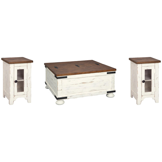 Signature Design by Ashley Wystfield T459T2 Coffee Table and 2 Chairside End Tables IMAGE 1