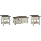  Signature Design by Ashley Bolanburg T637T3 Coffee Table and 2 End Tables IMAGE 1