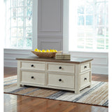  Signature Design by Ashley Bolanburg T637T4 Coffee Table and 2 Chairside End Tables with Console IMAGE 2