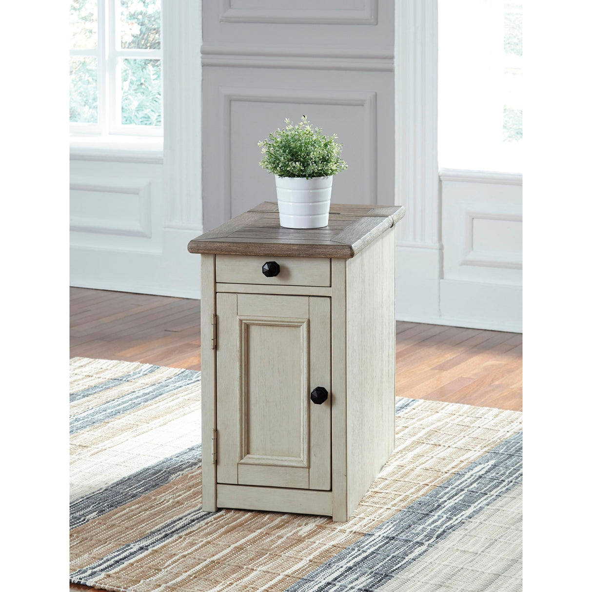  Signature Design by Ashley Bolanburg T637T4 Coffee Table and 2 Chairside End Tables with Console IMAGE 4