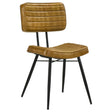  Coaster Furniture Misty 110642 Leather Upholstered Dining Side Chair - Camel IMAGE 1