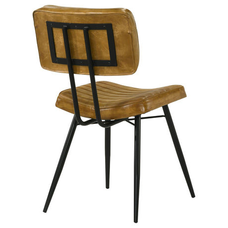 Coaster Furniture Misty 110642 Leather Upholstered Dining Side Chair - Camel IMAGE 6