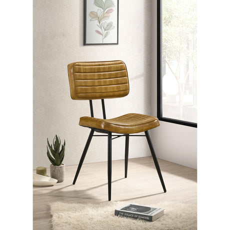  Coaster Furniture Misty 110642 Leather Upholstered Dining Side Chair - Camel IMAGE 8