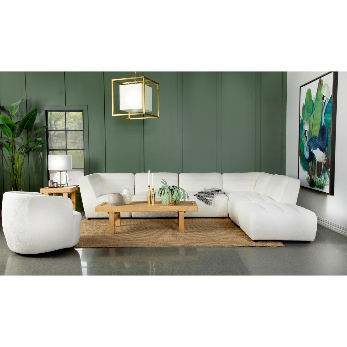  Coaster Furniture Sunny 551623 Square Upholstered Ottoman - Natural IMAGE 3