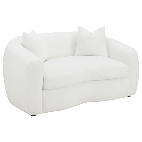  Coaster Furniture Isabella 509872 Faux Sheepskin Upholstered Loveseat - Natural IMAGE 1