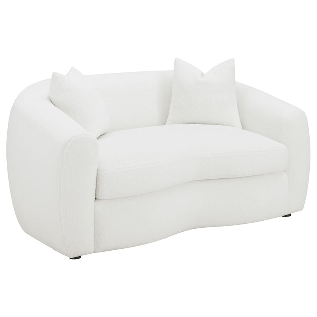  Coaster Furniture Isabella 509872 Faux Sheepskin Upholstered Loveseat - Natural IMAGE 1