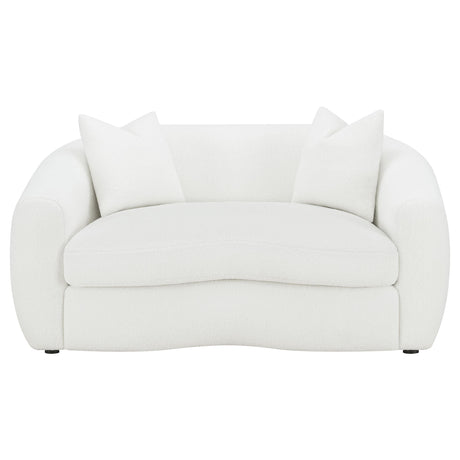  Coaster Furniture Isabella 509872 Faux Sheepskin Upholstered Loveseat - Natural IMAGE 2