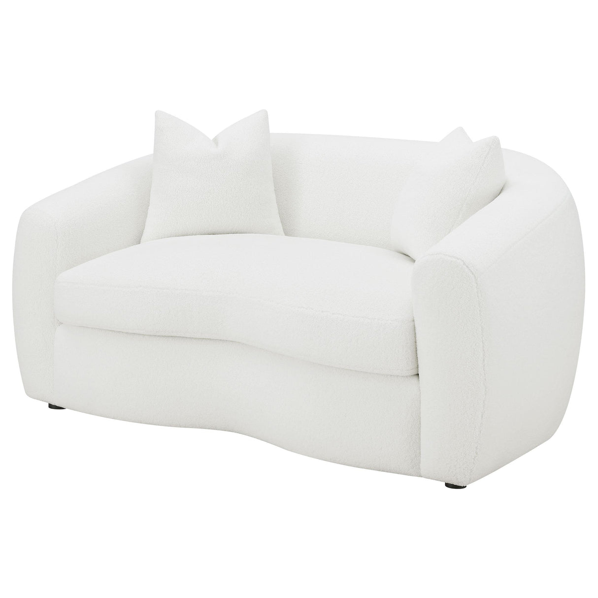  Coaster Furniture Isabella 509872 Faux Sheepskin Upholstered Loveseat - Natural IMAGE 3