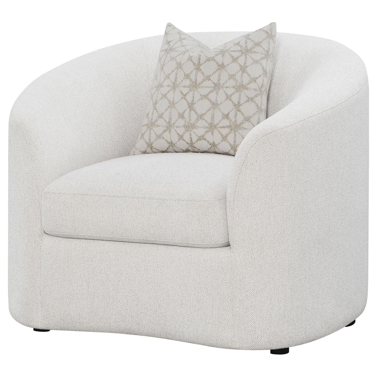  Coaster Furniture Rainn 509173 Boucle Upholstered Sloped Arm Accent Chair - Latte IMAGE 3