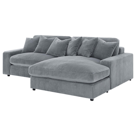  Coaster Furniture Blaine 509900 Upholstered Reversible Chaise Sectional Sofa - Fog IMAGE 4
