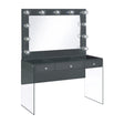  Coaster Furniture Afshan 935923 3-Drawer Vanity Set with Lighting - Grey High Gloss IMAGE 1