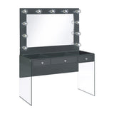  Coaster Furniture Afshan 935923 3-Drawer Vanity Set with Lighting - Grey High Gloss IMAGE 1