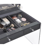  Coaster Furniture Afshan 935923 3-Drawer Vanity Set with Lighting - Grey High Gloss IMAGE 4