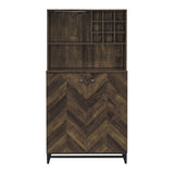  Coaster Furniture Mendoza 182082 2-door Home Bar Cabinet Wine Storage - Rustic Oak IMAGE 3