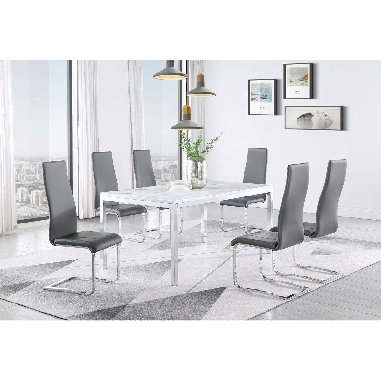  Coaster Furniture Montclair 100515GRY Upholstered Dining Side Chair - Grey IMAGE 10