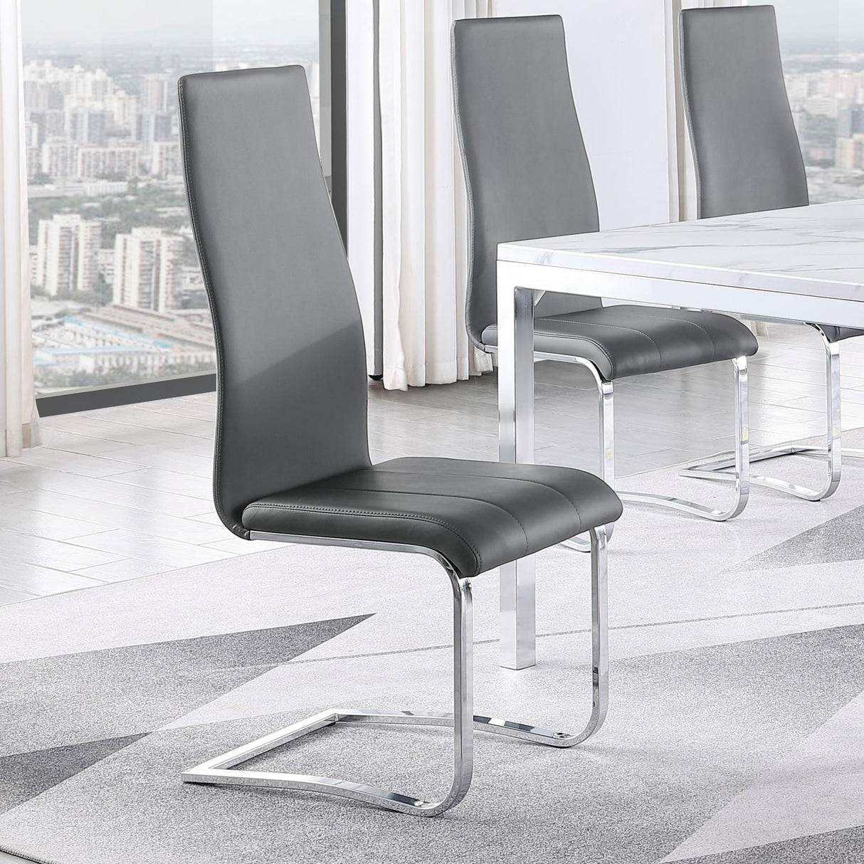  Coaster Furniture Montclair 100515GRY Upholstered Dining Side Chair - Grey IMAGE 2
