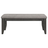  Coaster Furniture Dalila 102723GRY Fabric Upholstered Wood Dining Bench - Dark Grey IMAGE 3
