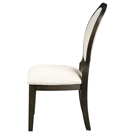  Coaster Furniture Twyla 115102 Oval Back Dining Side Chair - Dark Cocoa IMAGE 4