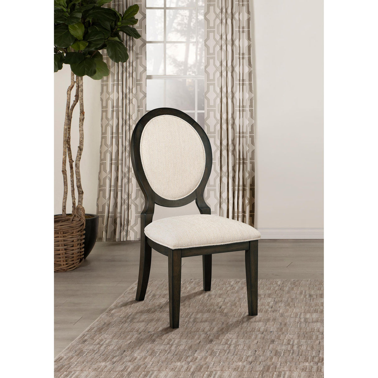  Coaster Furniture Twyla 115102 Oval Back Dining Side Chair - Dark Cocoa IMAGE 8