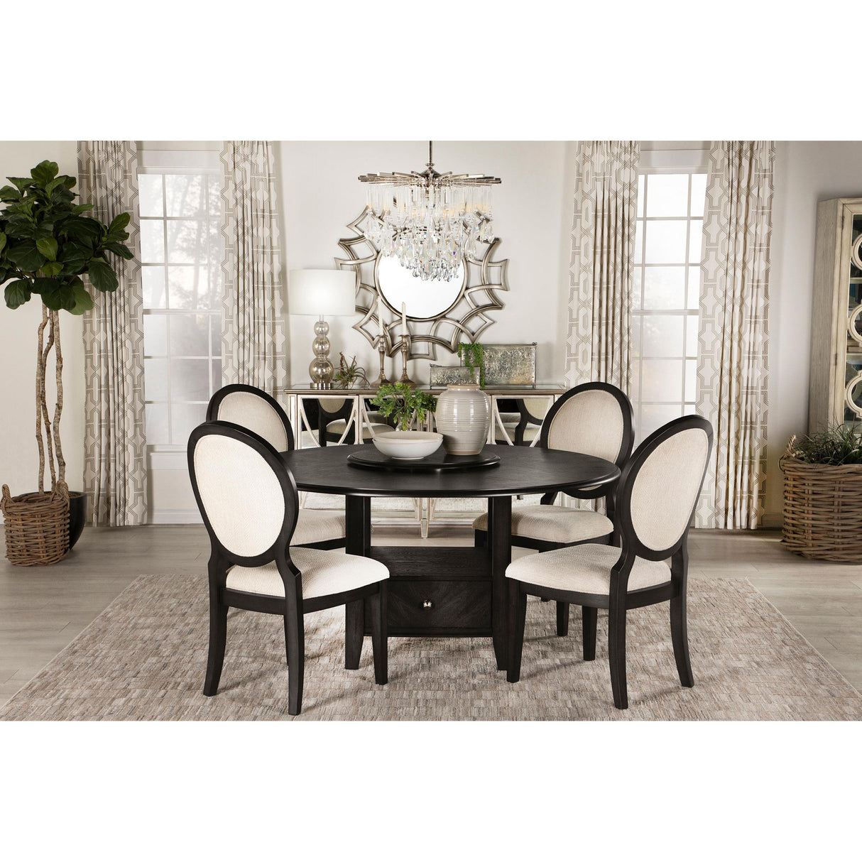  Coaster Furniture Twyla 115102 Oval Back Dining Side Chair - Dark Cocoa IMAGE 9