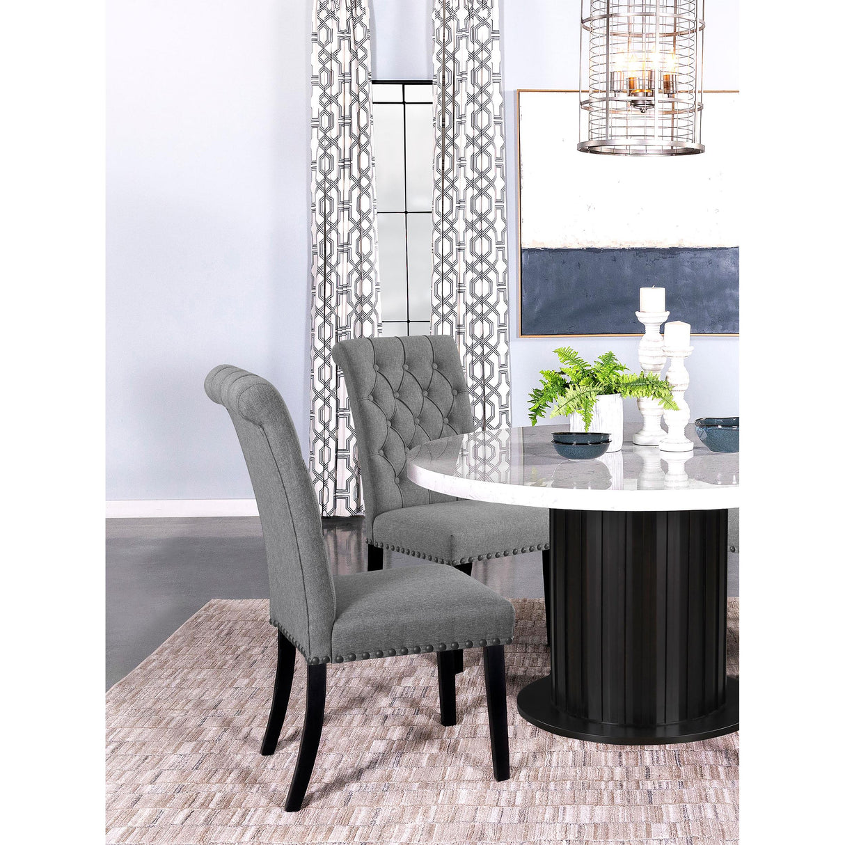  Coaster Furniture Alana 115162 Fabric Upholstered Dining Side Chair - Grey IMAGE 8